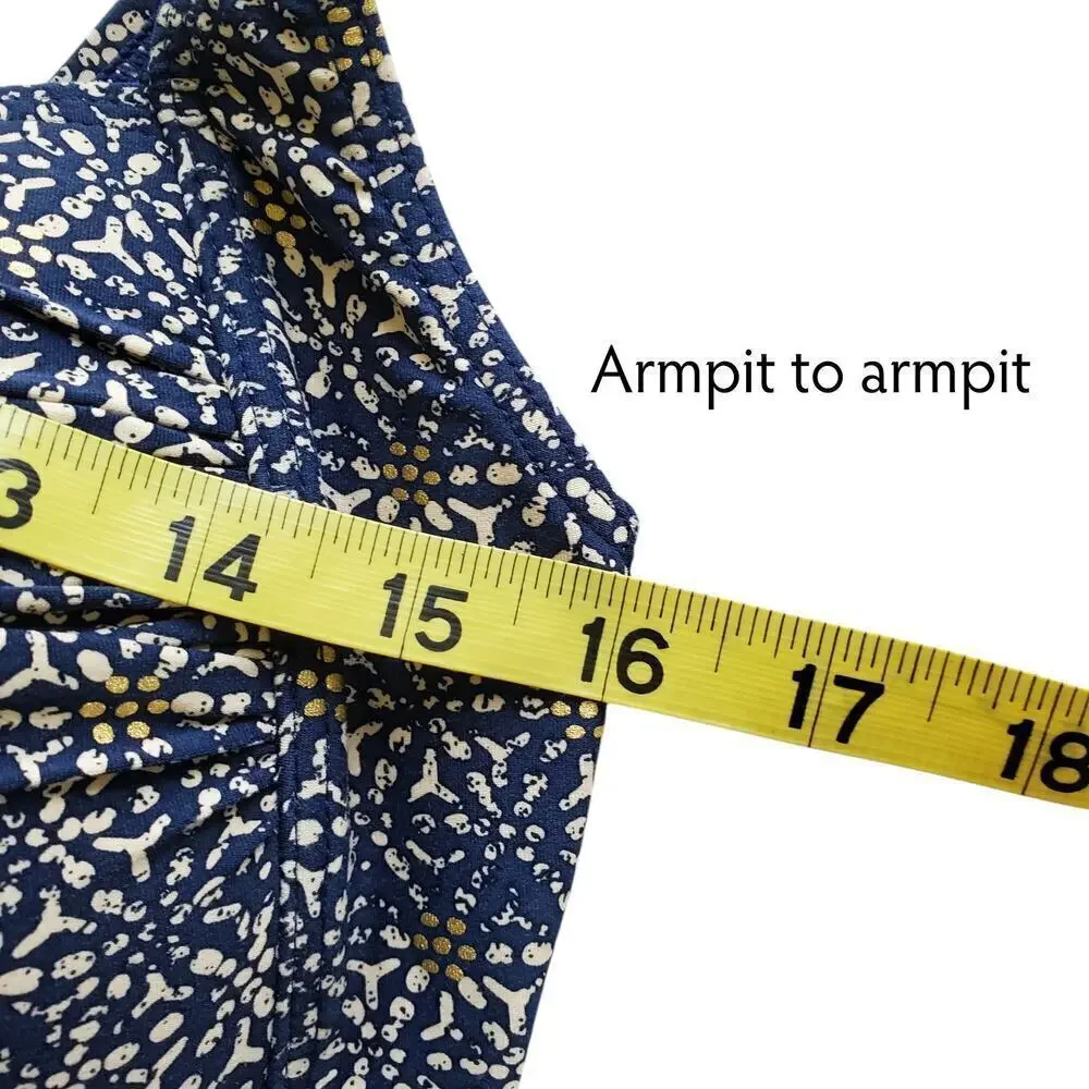 Bond-Eye Australia Nip Tuck Tummy Control Navy Gold Print Swimsuit 12 D/DD